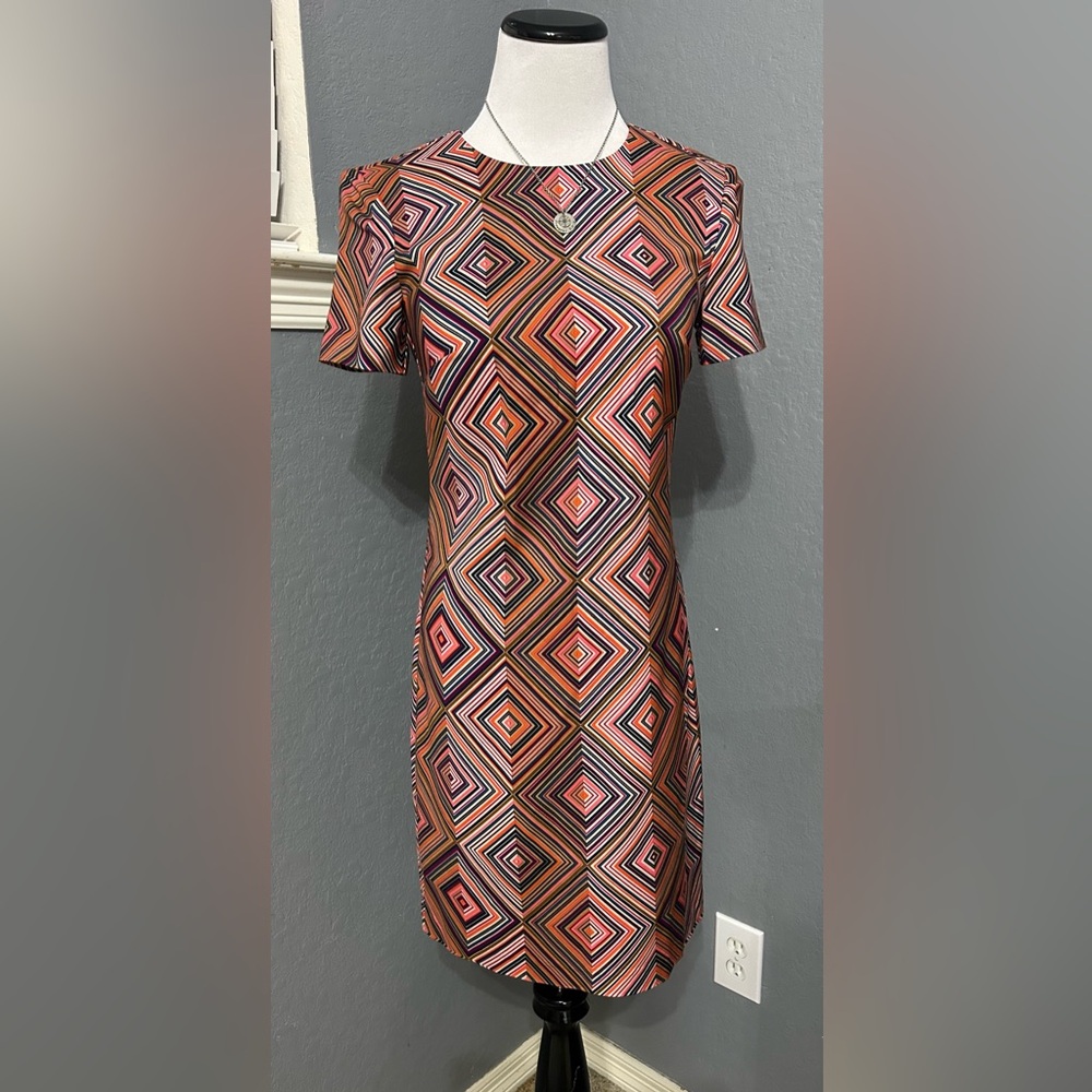 Trina Turk Multicolor Geometric Sheath Mini Dress Size XS # 951
